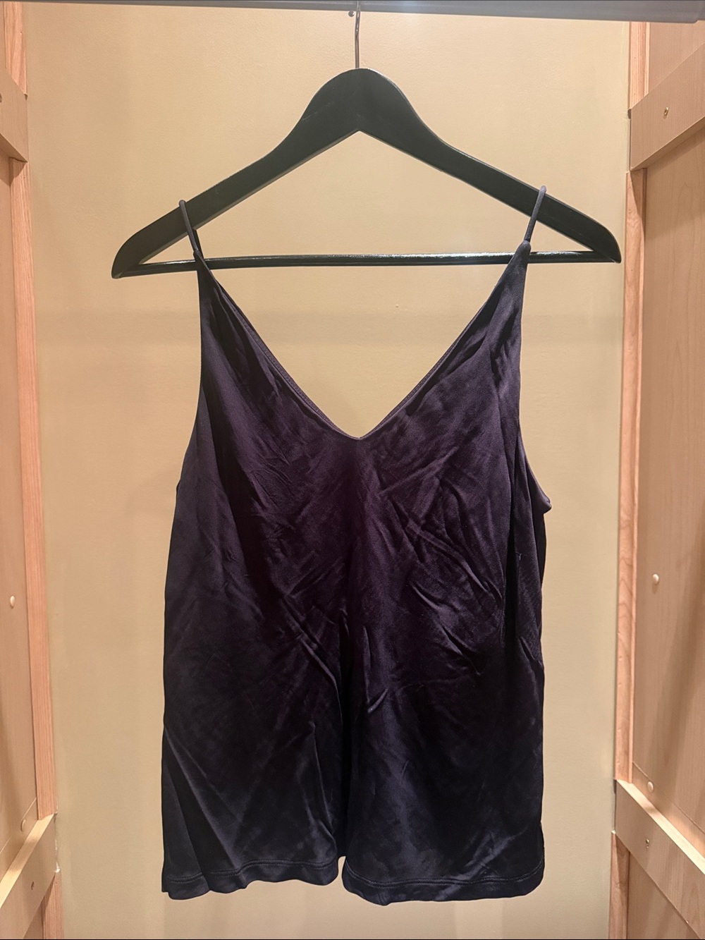 H&M Satin V-Neck Camisole - Deep Purple